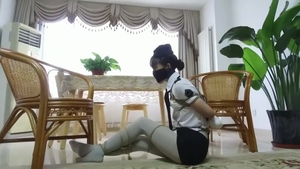Young japanese caught gagging