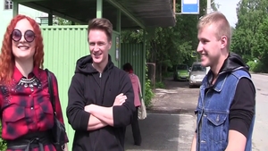 Threesome amongst russian redhead Eva Berger