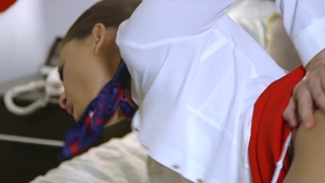 Blowjob accompanied by stewardess