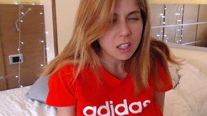 Erotic girl masturbation pussy eating on webcam in HD