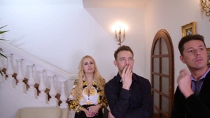 MMF accompanied by piercing blonde hair