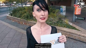 Pussy sex in company with skinny german student