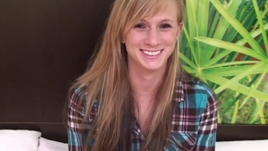 Shaved & pierced teen chick POV cum in pussy