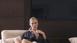 Wet pussy blonde hair Antonia Sainz in panties caught orgasm