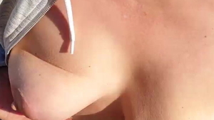 Big boobs BBW sucking dick in public