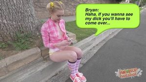 Pigtailed teen chick Chloe Couture throat fucking fingering