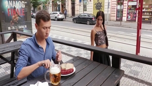 Skinny beautiful czech brunette rough dick sucking