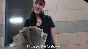 Glamour and very hawt Anie Darling cumshot in public