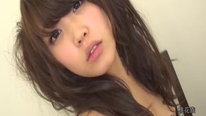 Masturbating starring erotic japanese brunette in gloves