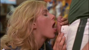 Blonde cock sucking after classes