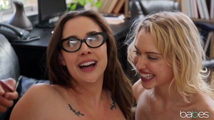 Teacher Chanel Preston in tandem with Chloe Cherry cumshot