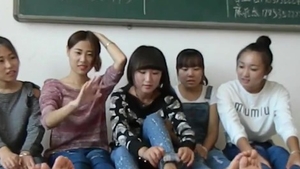 Asian college girl tickle in HD