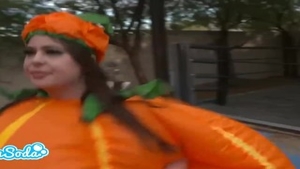 Latina wearing bikini grappling