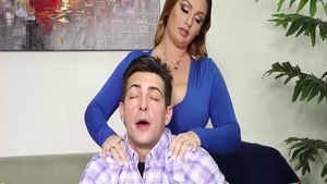 Chubby brunette raw blowjob