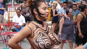 Girl voyeur got nailed in public