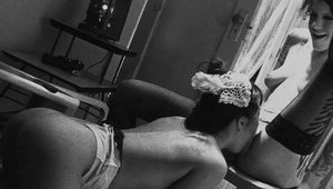 Tattooed Asa Akira with Cadence St John pussy licking