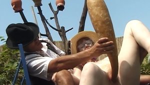 CrazyOldMoms - Hairy granny fun with toys outdoors