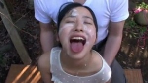 Innocent asian teen lusts cumshot