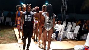 Busty ebony girl fucked in the ass outdoors